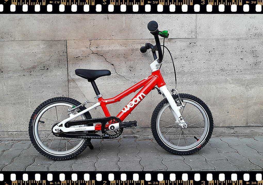 woom2 14-es méretű piros gyerek bicikli