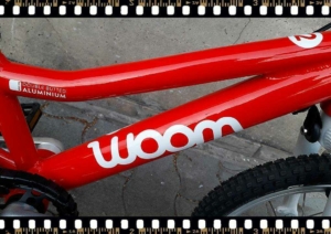 woom2 14-es méretű piros gyerek bicikli váz