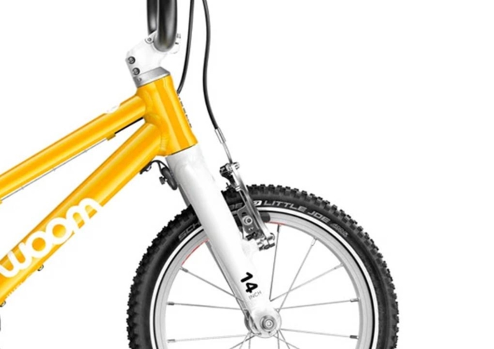 woom2 14-es méretű sárga gyerek kerékpár