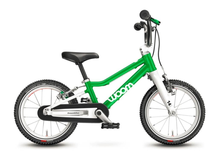 woom2 14-es méretű zöld gyerek bicikli